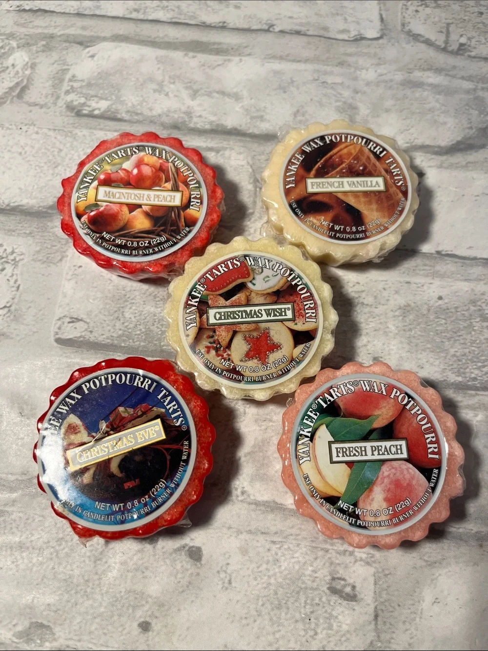 Yankee Candle Assorted Wax Potpourri Tarts - peach, apple, Christmas Eve wishes